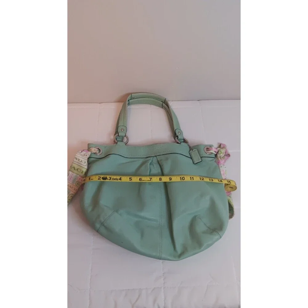 Coach Kyra Mint Green Hobo Bag Silk Scarfs Rare Vintage F13556